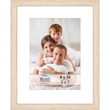 Icona Bay 8x10 Light Oak Picture Frame with Removable Mat for 5x7 Photo, Modern Style Wood Composite Frame, Table Top or Wall Mount, Bliss Collection Icona Bay