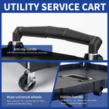 UNICOO® Heavy Duty 3-Tier Collapsible Rolling Cart, Folding Utility Cart, 550lbs Capacity, Lockable & Silent Wheels, Compact & Foldable, Easy Clean & Storage for Restaurant, Office, Garage (Black) UNICOO