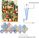 LWZAYS Green Plant Paint by Number Kit for Adults Canvas, Green Plant Adult Paint by Number Kits, Potted Simple Paint by Numbers Art Craft Kits for Gift Decor - 12x16Inch LWZAYS