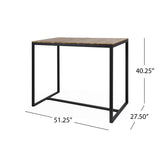 Christopher Knight Home Frieda Outdoor Modern Industrial Acacia Wood Bar Table, Teak Finish + Black Christopher Knight Home