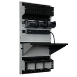 Wall Control Power Tool Storage Organizer Kit Cordless Drill Holder Charging Station Rack 16” x 32” Metal Pegboard Organization System (Grey Pegboard) Wall Control