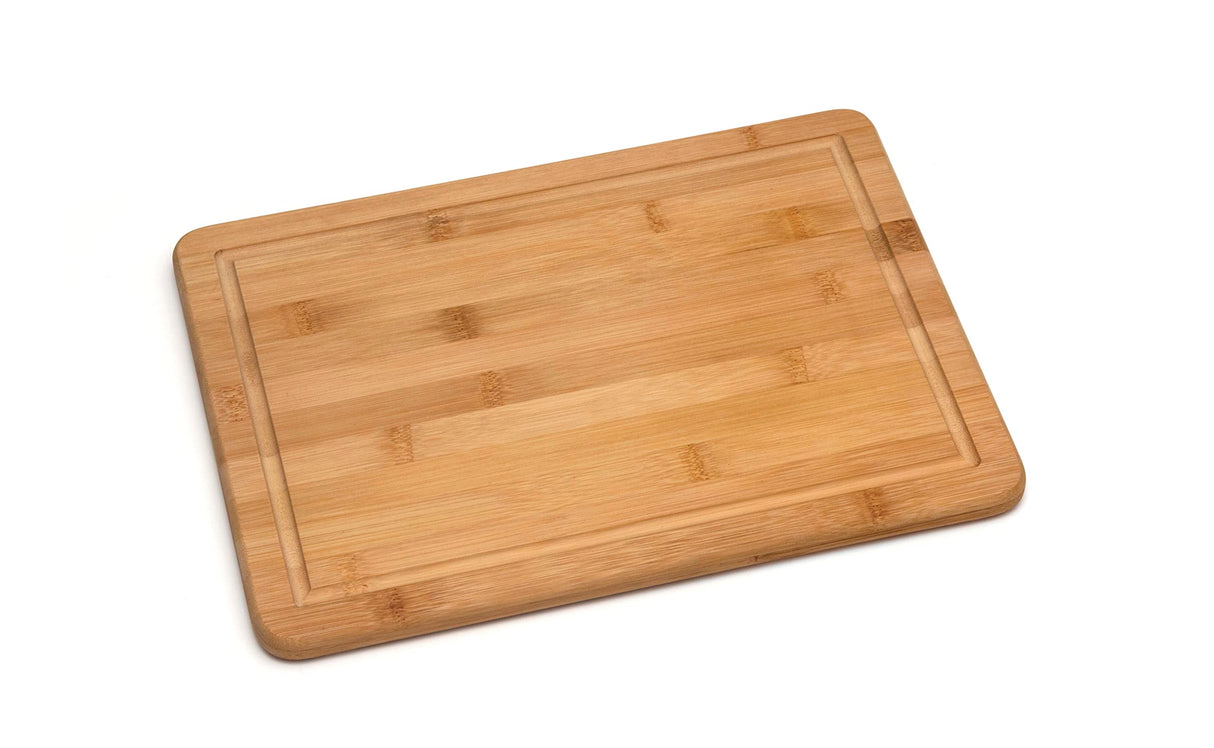 Lipper International Bamboo Wood Kitchen Cutting and Serving Board with Non-Slip Cork Backing, Medium, 13-3/4" x 9-3/4" x 5/8" Lipper International