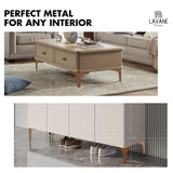 La Vane 4 inch Metal Furniture Legs, Set of 4 Modern Iron Diamond Triangle Furniture Feet DIY Replacement Walnut for Cabinet Cupboard Sofa Couch Chair Ottoman La Vane