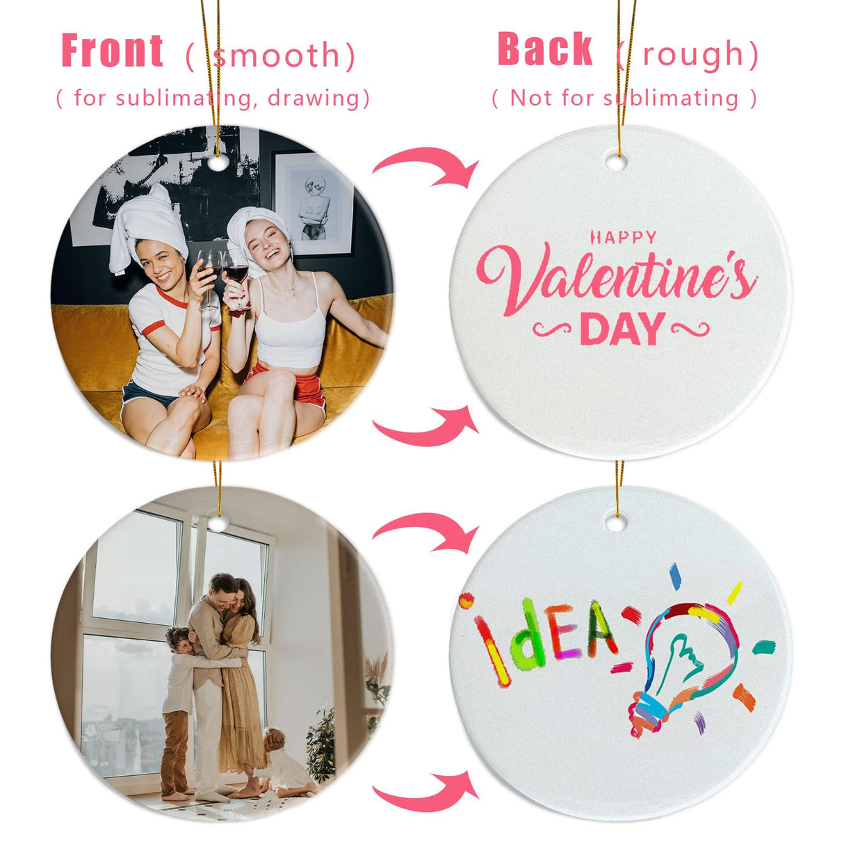 Sublimation Blanks Bulk Personalized Christmas Ornaments Set Ceramic Sublimation Ornaments White Ornaments for Christmas Tree Decorations Wedding Gifts Birthday Gifts for Women Men 3",25p AMONE