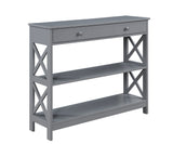 Convenience Concepts Oxford 1-Drawer Console Table 39.5" - Sofa Table with Storage Shelf, Transitional Entryway Hall Table for Living Room, Kitchen, Bedroom, Gray Convenience Concepts