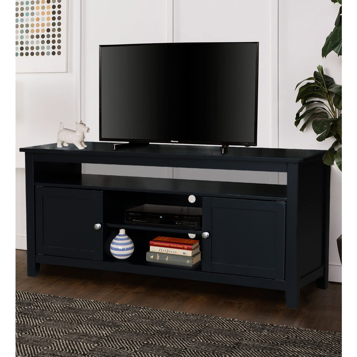 IC International Concepts Entertainment/TV Stand, Black IC International Concepts