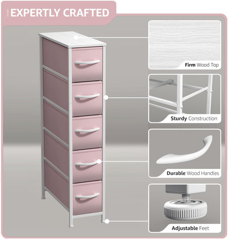 Sorbus Kids Dresser with 5 Drawers - Storage Unit Organizer Chest for Clothes - Bedroom, Kids Room, Nursery, & Closet Sorbus