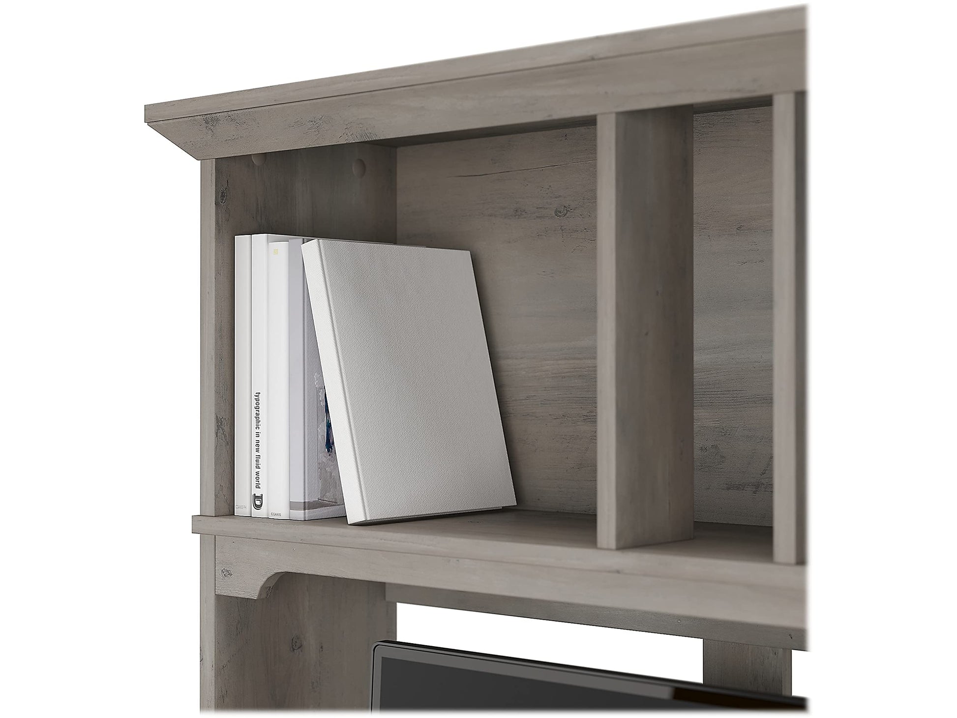 Bush Business Furniture Salinas 60W Desk Hutch in Driftwood Gray - Stylish Storage Solution for Home Office - WoodArtSupply