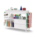 Craft Organization and Storage cart,Gift wrap Organizer Storage,Wrapping Paper cart,Wrapping Station (3 Wooden Drawers) Anrigeail