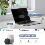 42 Inch Smart Ceiling Fans with Lights Remote LED Dimmable,Outdoor Indoor Modern Ceiling Fan Controlled by WiFi Alexa App,FCC Quiet DC Motor,3 Black Blades for Bedroom Living Room Patio Porch LINJO