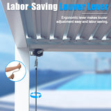 Domi Outdoor Living Louvered Pergola 12x20FT, Aluminum Outdoor Pergola with 2 Independently Adjustable Louver Roof, Full Aluminum Structure, White domi outdoor living