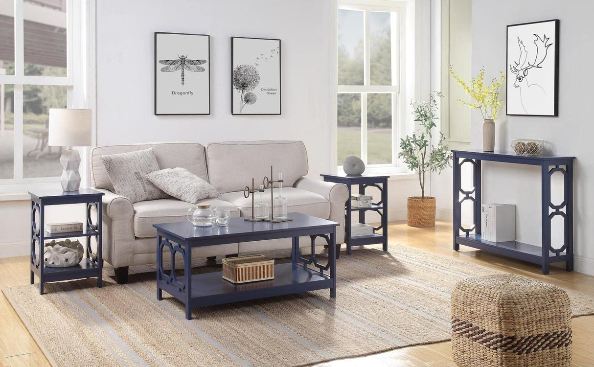 Convenience Concepts Omega Console Table with Shelf, Cobalt Blue Convenience Concepts
