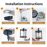 Farmhouse Pendant Light in Wood and Metal Cage, Rustic Brown Wood Pendant Light with Glass, Adjustable Hanging Light Fixtures, Mini Pendant Lighting for Kitchen Island, Hallway, Foyer, 1 Pack Ejerlya