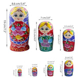 Starxing Russian Nesting Dolls Wood Matryoshka Stacking Set of 7 Handmade Toys for Children Kids Adults Easter Mother's Day Birthday Christmas Halloween Home Room Decoration Gift Starxing