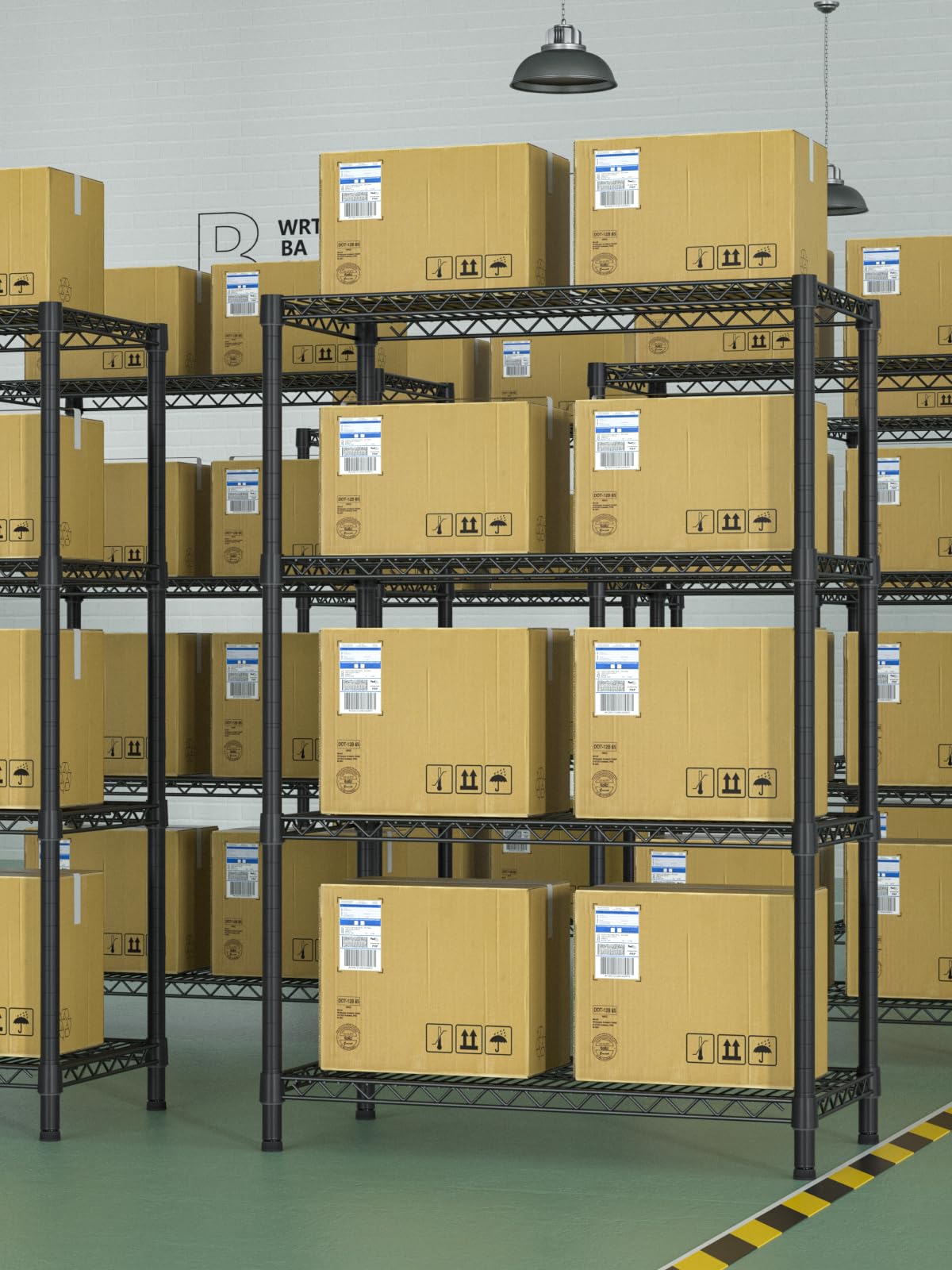 Golpart 4 Tier Heavy Duty Shelves Adjustable Storage Shelf Organizer Metal Garage Wire Shelving Unit Pantry 18" D x 36" W x 59" H,Black Golpart