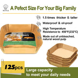 Air Fryer Liners for Power XL, Chefman 10QT 12QT Oven, Instant Pot Air Fryer, XL Disposable Air Fryer Paper Liners，Air Fryer Parchment Paper Liners 9.5 Inch Square, 125PCS Air Fryer Oven Liners mutvle