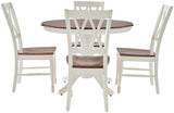 Crosley Furniture Shelby 5-Piece Traditional Round Dining Table Set for 4, Distressed White Crosley Furniture