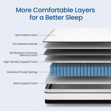 Maxzzz 12 inch King Hybrid Mattress in a Box, Cooling Gel Infused Memory Foam and Pocket Spring Mattress, Medium Firm, 76x80 inches Maxzzz