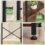 ELYKEN Coat Rack Freestanding, Hall Tree with 3 Storage Shelves and 12 Hooks, Industrial Clothes Rack Stand Organizer for Bedroom, Hallway, Entryway, Office, Living Room, Rustic Brown ELYKEN