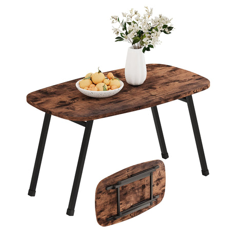 MUZERUL Folding Coffee Table Rustic Small Coffee Tables,Foldable Portable Table for Small Spaces,Rectangular Mid Century Coffee Table for Living Room, Home, Office,Easy Assembly 31.5"x15.7"x17.7" MUZERUL