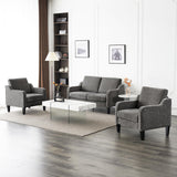 VINGLI 53" Wide Love Seat, Mid-Century Modern Loveseat Sofa Couch with Solid Legs, 2 Seater Sofa Couches with Scooped Armrest for Small Spaces, Living Room, Dorm, Bedroom, Apartment (Light Grey) VINGLI