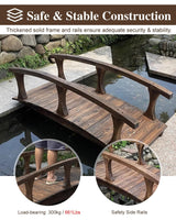 ZIMGOD Outside Curved Pond Bridges with Side Rails, Japanese Garden Bridge Decor for Yard Deck Patio, Classic Footbridge Pathway, Wooden Walkway Bridge ZIMGOD
