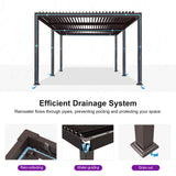 PURPLE LEAF 11' x 21' Louvered Pergola Outdoor Adjustable Louvre Shade Modern Patio Aluminum Pergola with Retractable Roof for Deck Backyard Garden Hardtop Gazebo PURPLE LEAF