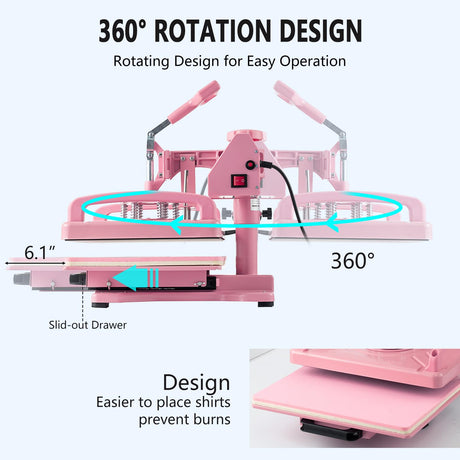 Hitgrand Heat Press Machine 12x15 inch, Heat Press Machine for T-Shirts, 8 in 1 Heat Press with 30 OZ Tumbler Press, Combo Tumbler Heat Press Machine Sublimation for Hat Cap Mug Plate Hitgrand