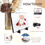 12 Pack Blanks Sublimation Rock Slate Photo Frame Rectangular Heat Transfer Custom Photo Stone Plaque Memorial Gifts Picture Frames for Valentines Wedding Christmas Thanksgiving, 5.9" x 7.9" WHEATHUSK