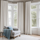 INOVADAY 100% Blackout Curtains for Bedroom, Black Out Curtains Clip Rings/Rod Pocket Linen Blackout Drapes 2 Panels Set, Thermal Insulated Drapes for Living Room, Beige, W50 x L108 INOVADAY