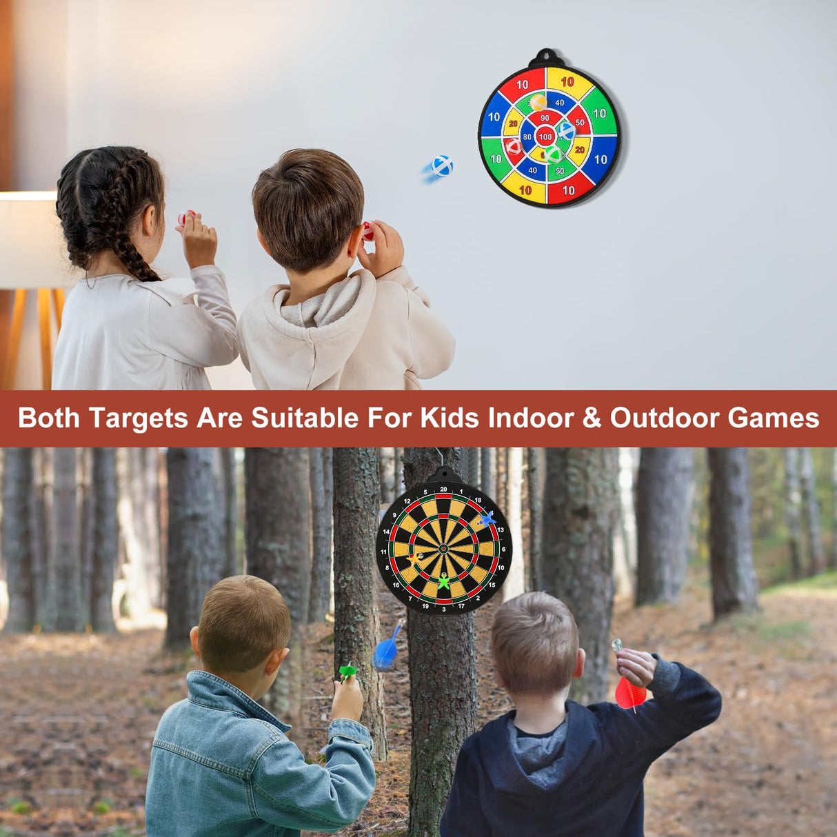 OleFun Dart Board Toys for Boys Age 8-12, 2 in 1 Magnetic & Felt Dartboard, Indoor and Outdoor Game for Kids, Ideal Birthday, for Age 8, 9, 10, 11, 12 Years Old OleFun