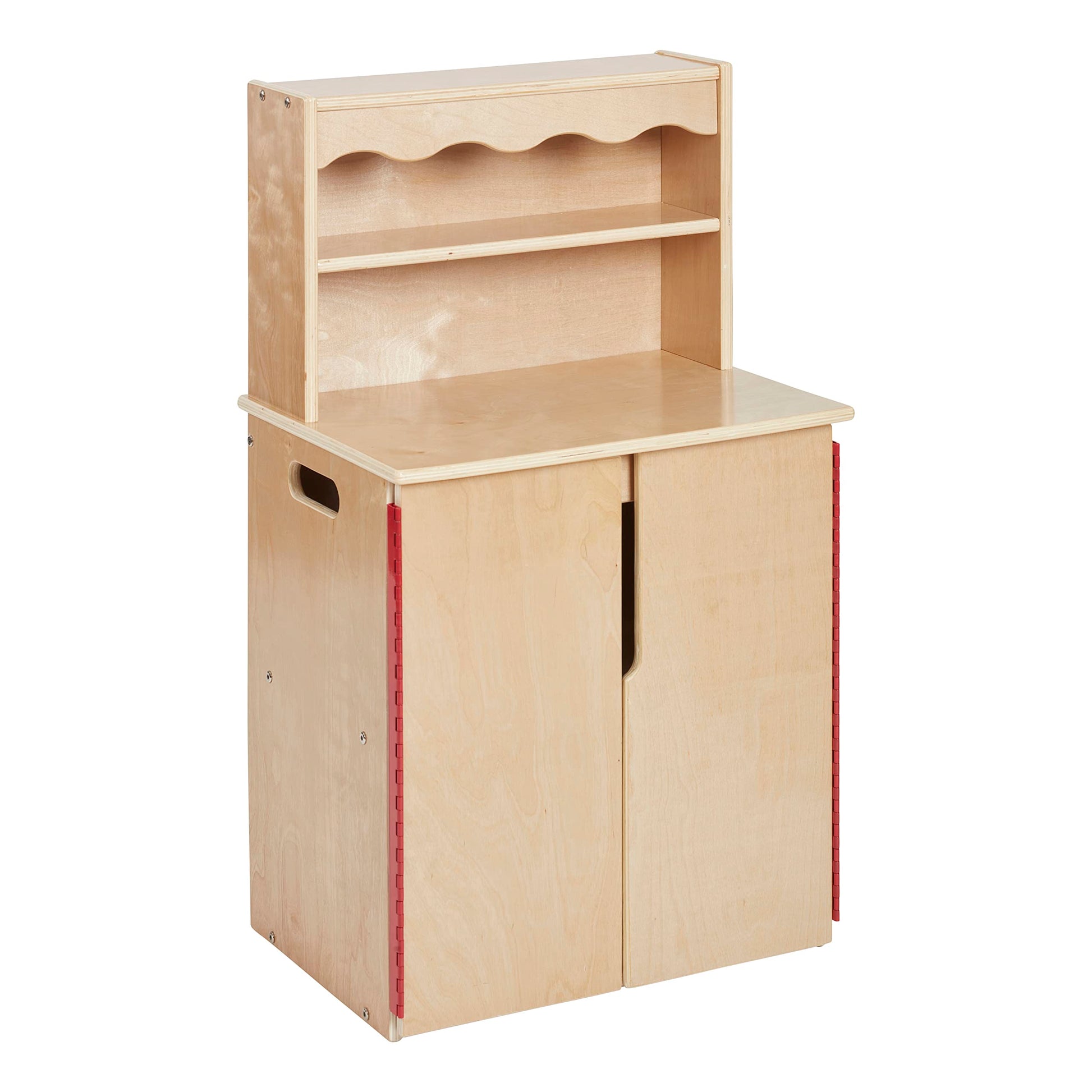 ECR4Kids Play Kitchen Storage Cupboard, Wooden Playset, Natural - WoodArtSupply