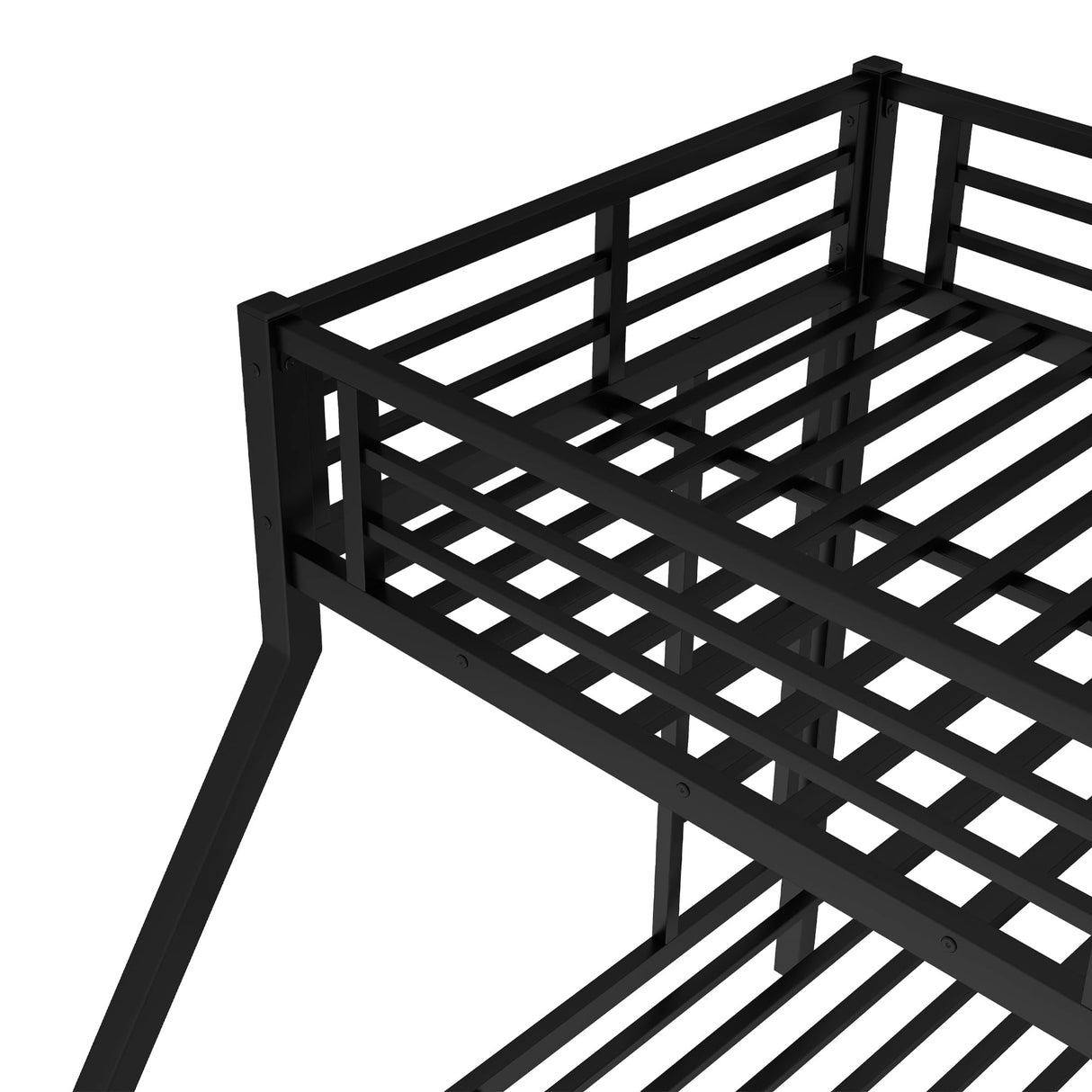 Bellemave Metal Twin XL Over Queen Bunk Bed for Adults/Kids,Heavy Duty Adults Bunk Beds with Guardrail & Ladders,Twin XL Over Queen Size Bunk Beds for Teens,Black Bellemave