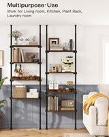 ALLZONE Adjustable 4-Tier Over The Toilet Storage Shelf in Rustic Brown - Versatile Bathroom Organiser with Easy Assembly ALLZONE