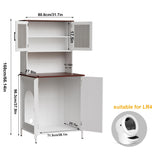 PakaLife Cat Litter Box Enclosure Furniture for Self-Cleaning Cat Litter Box, Wood Cat Washroom Furniture with Cabinet, Litter Box Furniture with Shelves and Doors for Large Smart Litter Box PakaLife