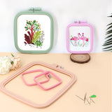 ZOCONE 4 Pcs 4 Size Square Embroidery Hoops, ABS Plastic Embroidery Hoops Cross Stitch Hoops Embroidery Frames for Sewing, Needlework, Embroidery Projects (Size-3", 4.3", 6.5", 8.7") ZOCONE