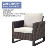 HUMMUH 10 Piece Patio Furniture PE Wicker 6-Seater Outdoor Sectional Sofa with Dinning Table Patio Swivel Chairs Outdoor Chairs for Porch,Garden,Backyard,Deck(Brown/Beige) HUMMUH