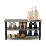 Furinno Sully 3-Tier Stand for TV up to 40, French Oak Grey/Black Furinno