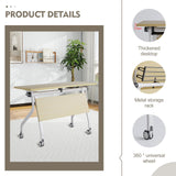 6-Pack Folding Conference Table,Modern Office Conference Room Table, Mobile Flip Top Training Tables with Caster Wheels,Foldable Meeting Table for Office,Meeting Room,Class rzoizwko