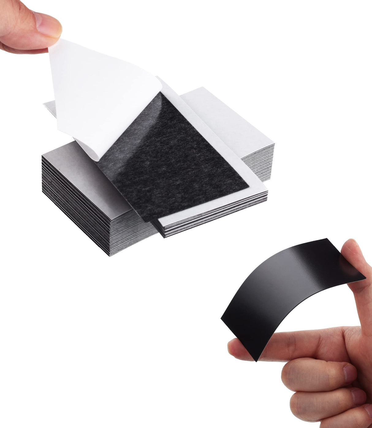 LLPT Self Adhesive Business Card Magnets 100 Packs Easy Peel Stick Promotion Small Magnetic Sheet for Business Marketing Card Teaching Schedule Photo Wall(BCM100) LLPT