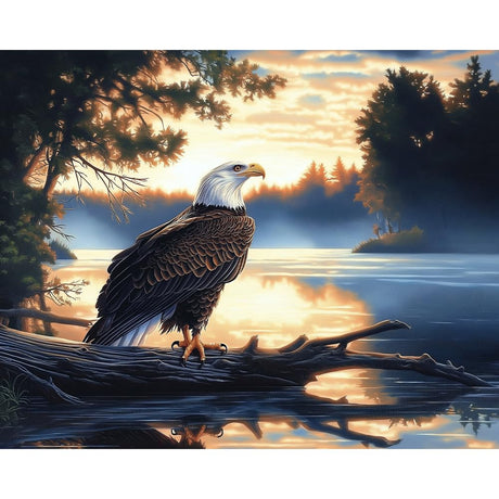 Natuyalo Paint by Numbers for Adults Beginner, Eagle on The Branch Acrylic Painting by Number Kits Animal DIY Art Craft Kits Suitable for Home Wall Decoration Frameless (16x20 Inch) Natuyalo
