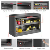 Kelueo Metal Garage Wall Cabinet,Storage Cabinet with Up Flip Door Design Wall Garage Cabinet with Adjustable Shelf and Magnetic System,Tool Cabinet with Anti-Fall Rails for Basement Kelueo