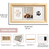 ZAPVLVT Paw Print Impression Kit for Dogs and Cats, 2 Clay, Large Ink Pad, Wooden Picture Frame, Pet Memorial Keepsake, Gift for Pet Owners & Lovers ZAPVLVT