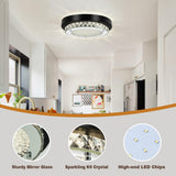 Knwjmv Ceiling Light Fixture Hallway Lighting Fixtures Ceiling 9In Bathroom Ceiling Light Crystal Ceiling Light Dimmable Black Flush Mount Ceiling Light Fixture for Bedroom, Living Room, Dining Room Knwjmv