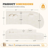126" Oversized Modular Sectional Sofa, Modern Cloud Curved Couch with Deep Seat, Upholstered Corduroy Couches for Living Room, No Assembly Required, 1 PCS Off White Luxanimarion
