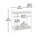Sauder North Avenue Cart/Pantry cabinets, L: 32.76" x W: 17.28" x H: 36.02", Charter Oak finish Sauder
