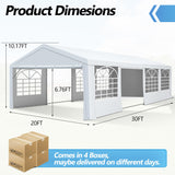 20'x30' Party Tent Heavy Duty, Large Wedding Event Tent with Removable Sidewalls & 4 Sand Bags, Event Canopy Shelter for Parties Outside UV50+ Waterproof, Carpas para Fiestas (20x30 FT) HOWSVN