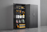 Allouncer Metal Storage Cabinet with Shelves and Doors, Kitchen Pantry Cabinet, Garage Storage Cabinet, Garage Cabinet with Adjustable Shelves, File Storage Cabinets -71" Black Allouncer