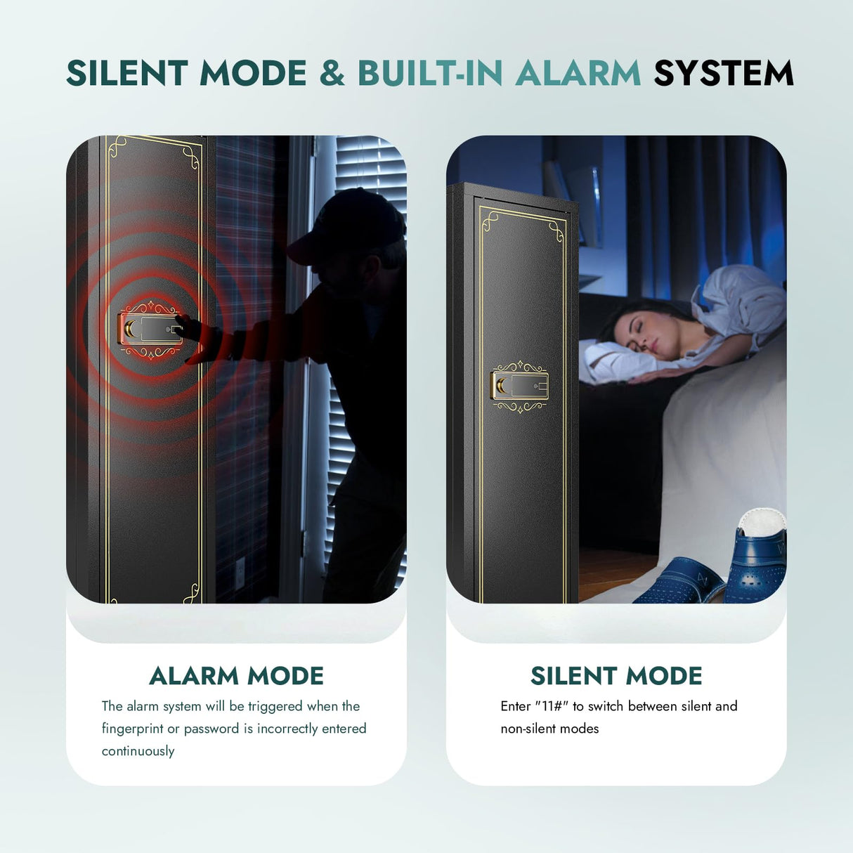 Karini Gun Safe 10-15 Biometric Gun Safe for Rifles Rifles and Pistols Fingerprint Gun Cabinet Gun Safes for Rifles with Optics Pistol & Firearm Storage | Includes Removable Shelf Karini