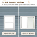 Cat Window Perch, Cat Catio for Large Indoor Cats, Outdoor Pet House Weatherproof, Catio Outdoor Enclosure, Space-Saving Pet Furniture for Window Naps and Sunbathing (Ancient White, 43.3) VKTO